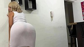 Big ass latina mom shows her gay son how to twerk