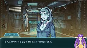 Anime porn with big-boobed princess in space battle