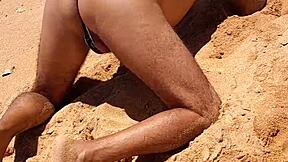 Ladysilva's hot gay ass on the beach