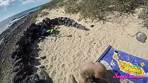 Big cock fucking and face sitting on a beach
