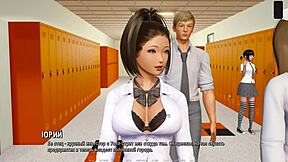 College life in a hentai game with hot girls dancing and showing their bodies