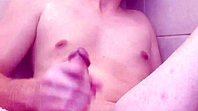 Big cocked daddy's messy shower session caught on camera