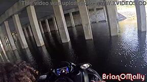 Skinny ebony teen gets rough sex on a jet-ski