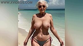 Old and young lesbians enjoying each other's bodies