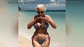 Old and young lesbians enjoying each other's bodies