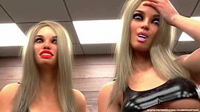 3D porn video of BDSM metal bondage scenes with hot outfits and big boobs