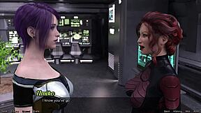 Beautiful anime step-sisters in a 3D cartoon space adventure