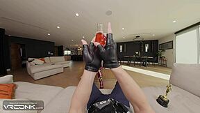 VR conk Mileena in hot cosplay parody with Queenie Sateen