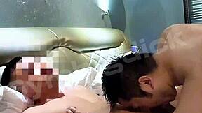 Asian amateur couple has raw sex in doggy style position