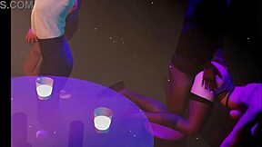 3D animated amateur Asian student gets it hard at the club