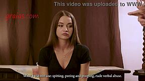 A young girl suffers a severe punishment from her dominant partner in this kinky BDSM scene