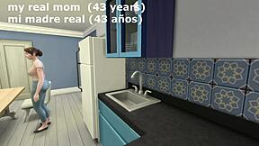 My mom, sister, and I in a Sims 4 recreation