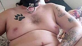 Gay bear relaxes with doggy style masturbation