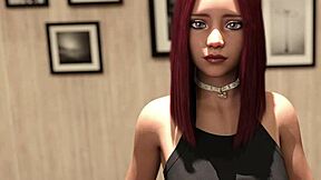 Horny redhead roommate in 3D college hentai game adventure