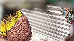 Pretty black ladies in farm style dresses and big butts