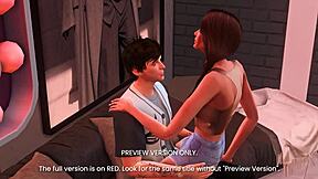 Preview of the upcoming 3D hentai series with a love story between two drunk stars who share a kiss