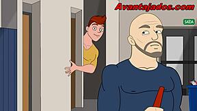 Cartoon porn with gay college students in explicit scenes