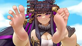 Femdom humiliation: Anime feet JOI and edging for losers
