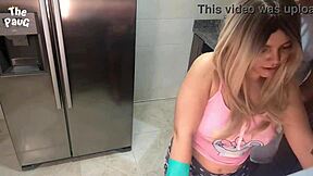 Stepmother in the shower while stepdaughter gets it on