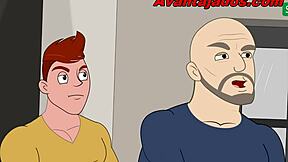 Cartoon porn with gay college students in explicit scenes