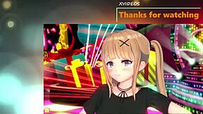 3D animation of big tits and hands in action