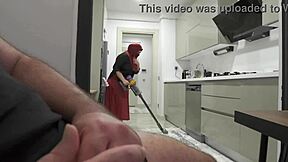 Maid comes across man masturbating