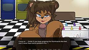 3D cartoon boobs and boobjob compilation in FNAF game