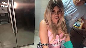 Stepmother in the shower while stepdaughter gets it on