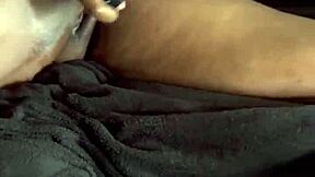 Steamy sofa action with oiled up beauty