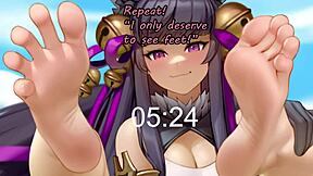 Femdom humiliation: Anime feet JOI and edging for losers