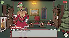 3D game with curvy Mrs. Santa and anal plug tease