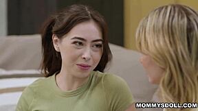 Stepdaughter joins friend and her stepmom for a steamy threesome