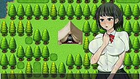 Hentai game featuring short-haired virgin with homeless lover