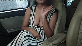 Close up of a creampie in a car: an accidental orgasm