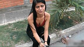 Big tits homemade brunette gets a rough deepthroat fucking