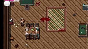 Rescuing two hot girls from zombies in hentai game
