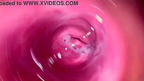 Close up of Mia’s wet and slippery vagina during a solo pleasure session