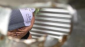 Perfect ass homemade video of Latina mommy spying on girls through dressing room holes