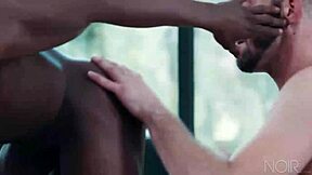 Jett Rink, the inked and muscular black-haired hunk gets his ass fucked by a black cock
