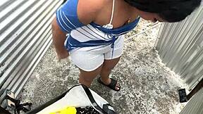 Step sister with big ass in the locker room