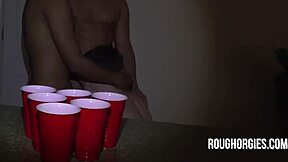 Wild dorm party with gay orgy and roommate action