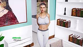 Big-boobed anime babes in 3D porn game with commentary