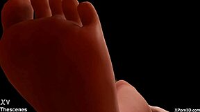 3D animated foot fetish with femdom and domination elements