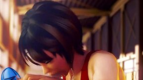 Amelia's hot and steamy 3D animation with Rena Senpai and a sporty baton