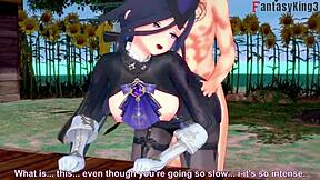 3D animated netorare with Clorinde from Genshin Impact