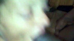 A white prostitute gets a facial with a nut in her mouth