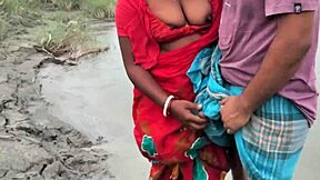 Gay amateurs have sex beside a river