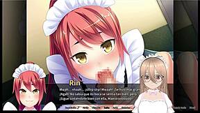 Commented gameplay of Otoko orgy at Maid boy Manor in Spanish