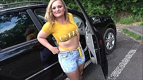 Young German girlfriend Lina Mila gets naughty on the A7