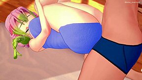 Mituri Kanroji's big ass and pussy get shaved and fucked in a cartoon